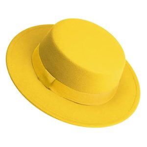 Yellow Flat Top Fedora Hat